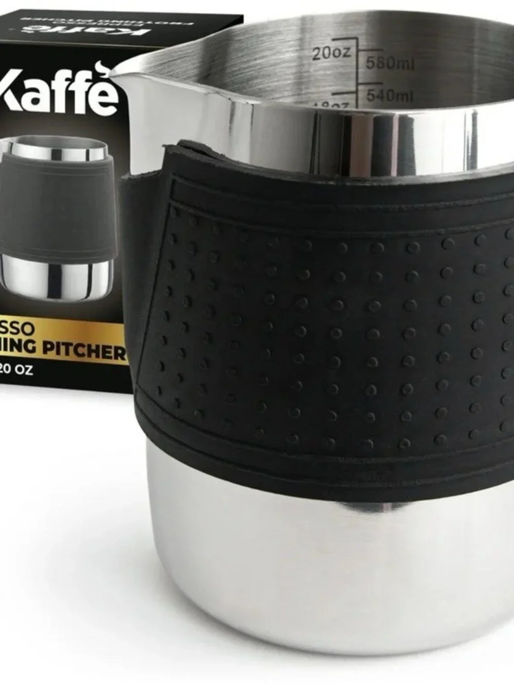 Stainless Steel With Silicone Anti Burn Sleeve Milk Frother Pitcher